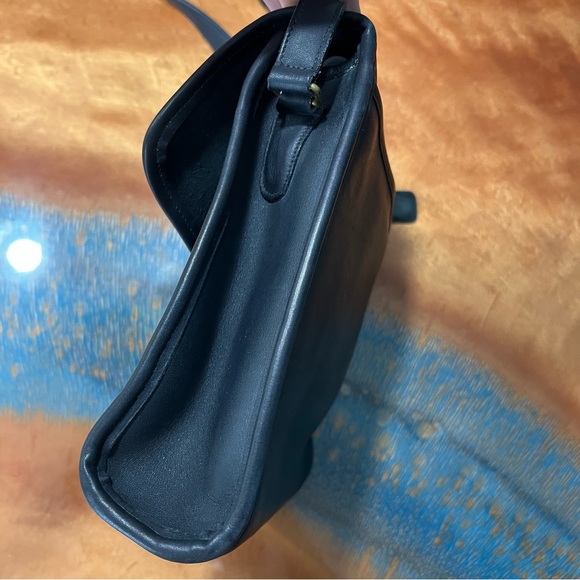 Vintage 90s Coach Legacy Scout Leather Bag black gold shoulder crossbody - Picture 10 of 16